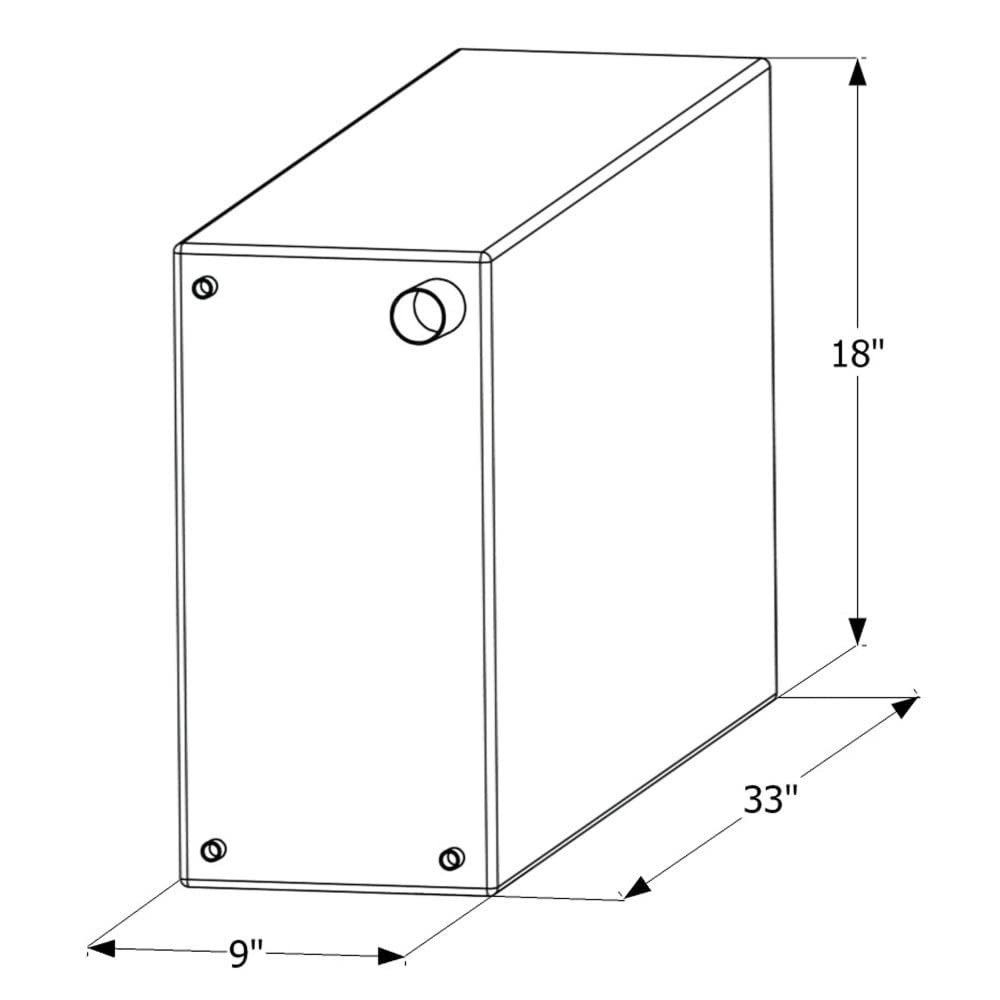 Icon 12455 Fresh Water Tank, WT2455, 33x18x9, 20 Gal., Tank Only