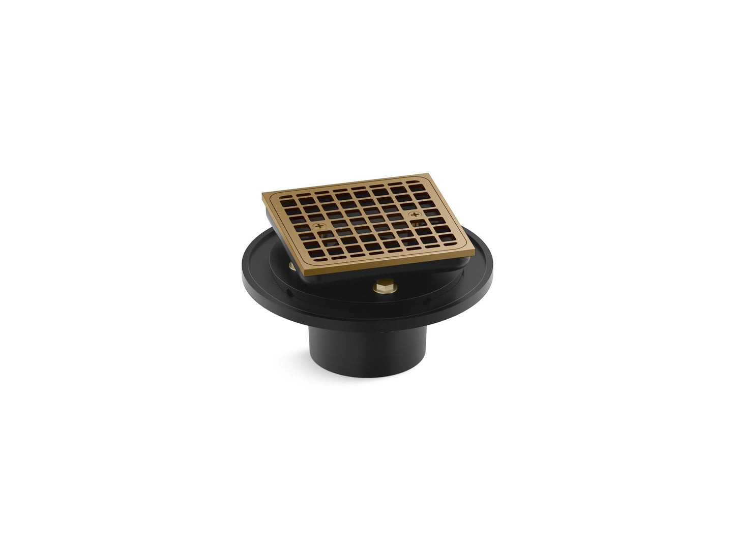 KOHLER K- 22673-2MB SQUARE DESIGN TILE-IN SHOWER DRAIN, Vibrant Brushed Moderne Brass