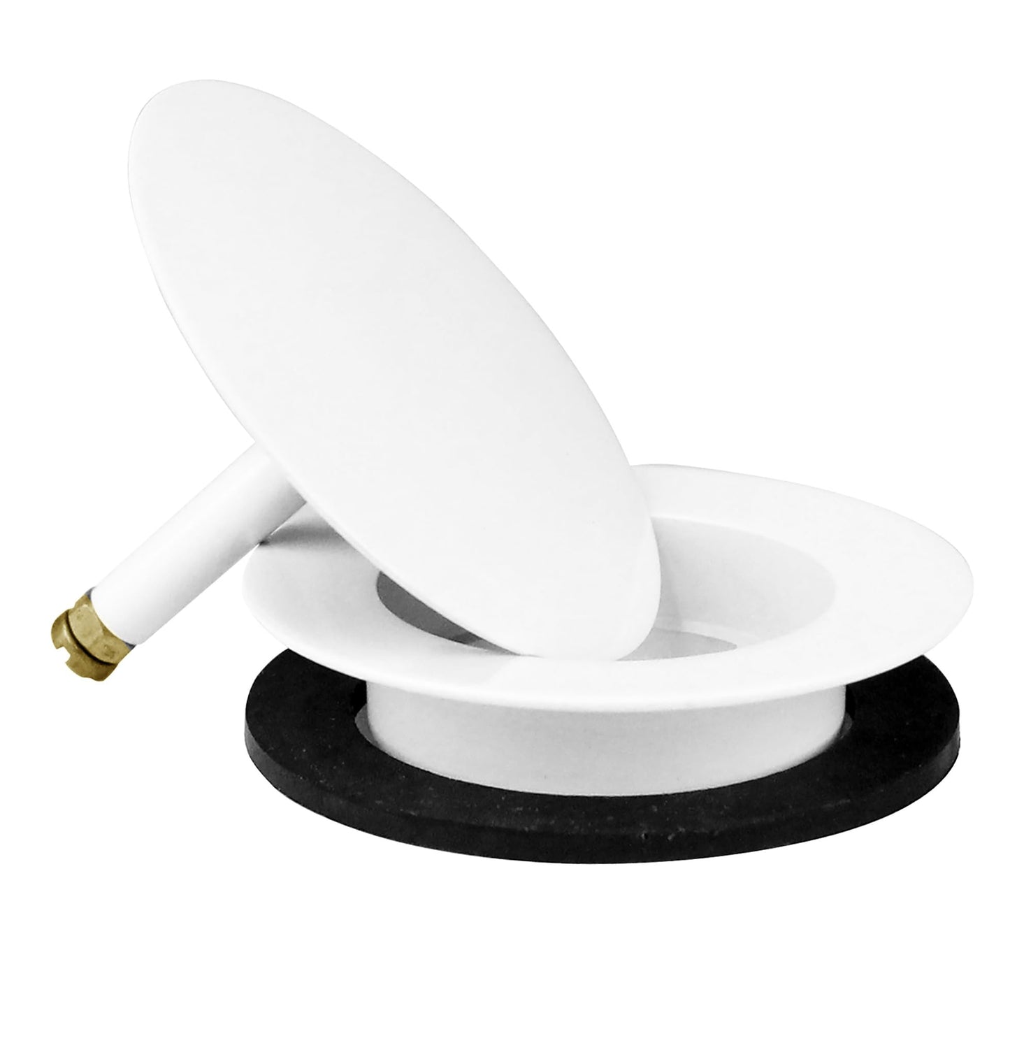 Westbrass D50P27TLERE-50 27" Cable Drive Bath Drain Trim with Rotary Overflow Cover Knob, Pop-Up Stopper and Poly Tubular Pipes & Fittings, Powder Coat White