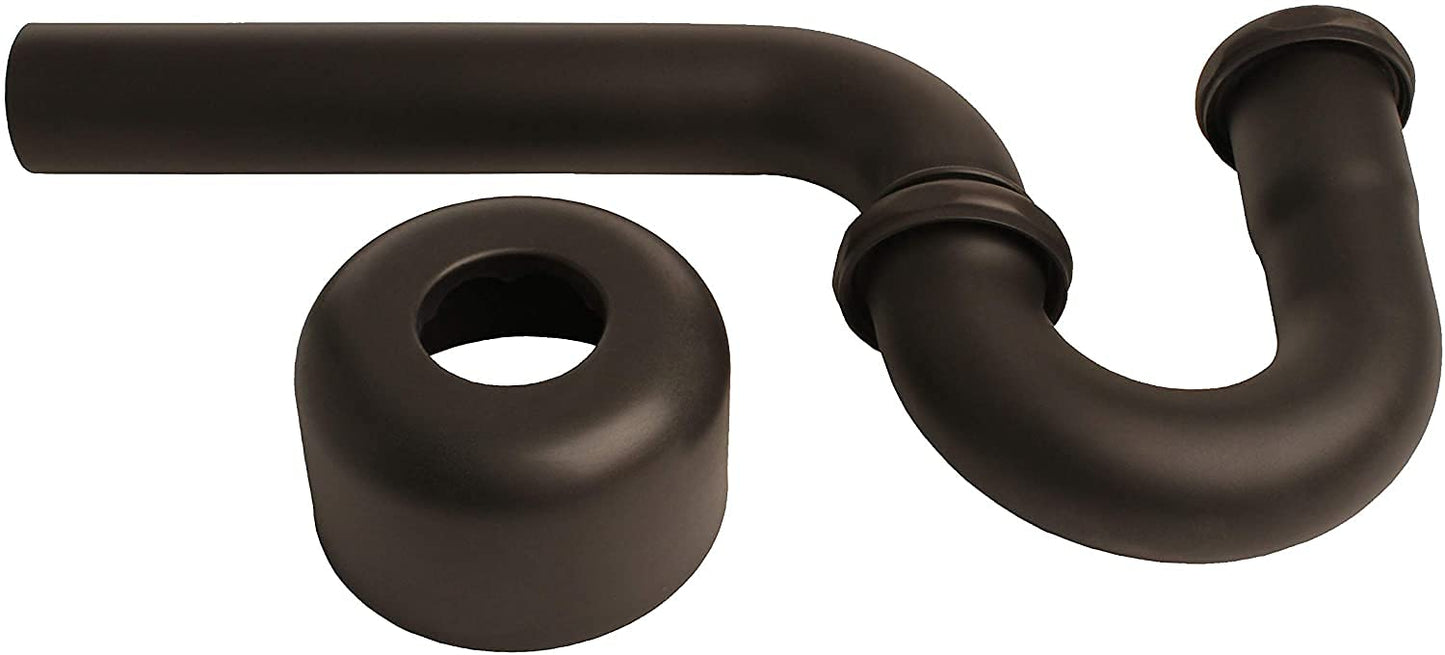 Westbrass D401-1-25-12 1-1/4" 17 ga. Brass P-Trap with High Box Flange, Oil Rubbed Bronze (25-Pack)