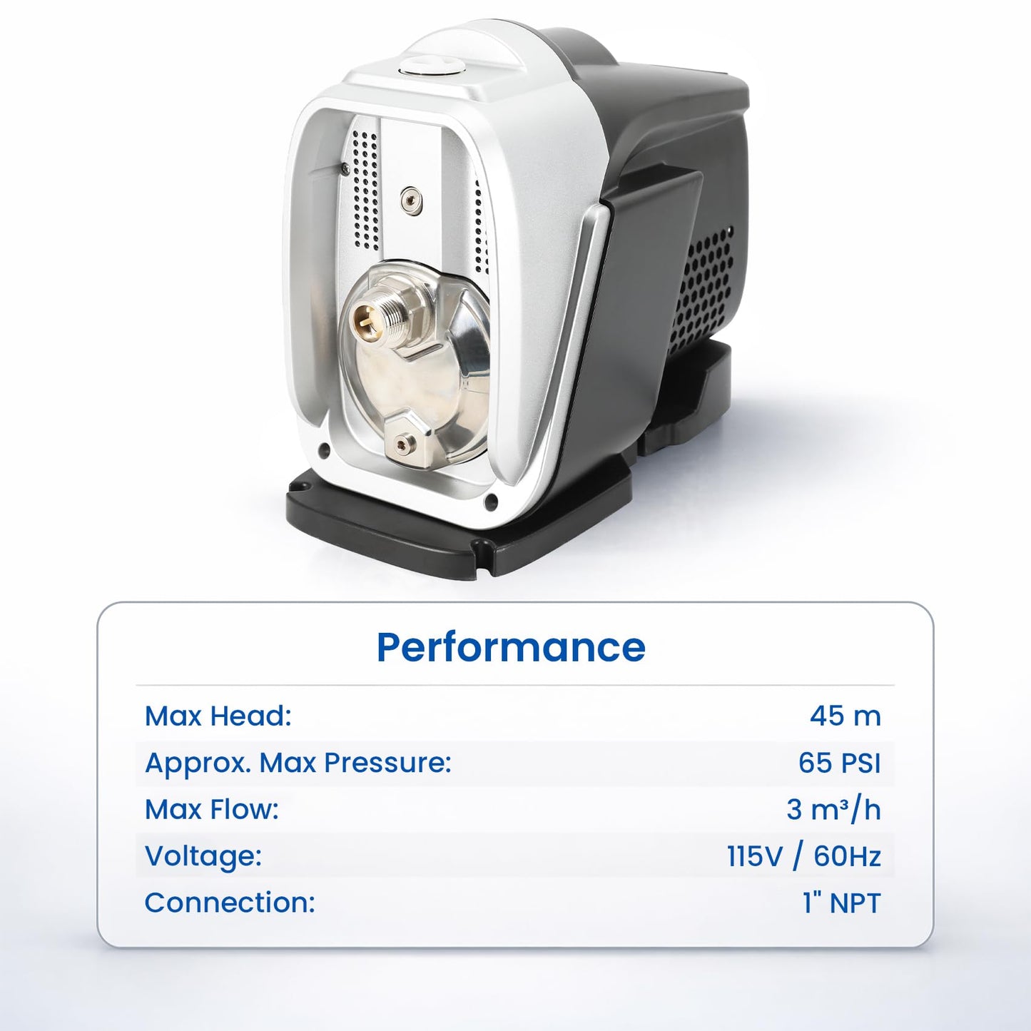115V Self-Priming Whole House Water Pressure Booster Pump,Integrated Design, Automatic Residential Water Pressure Pump for Shower, Garden,Home