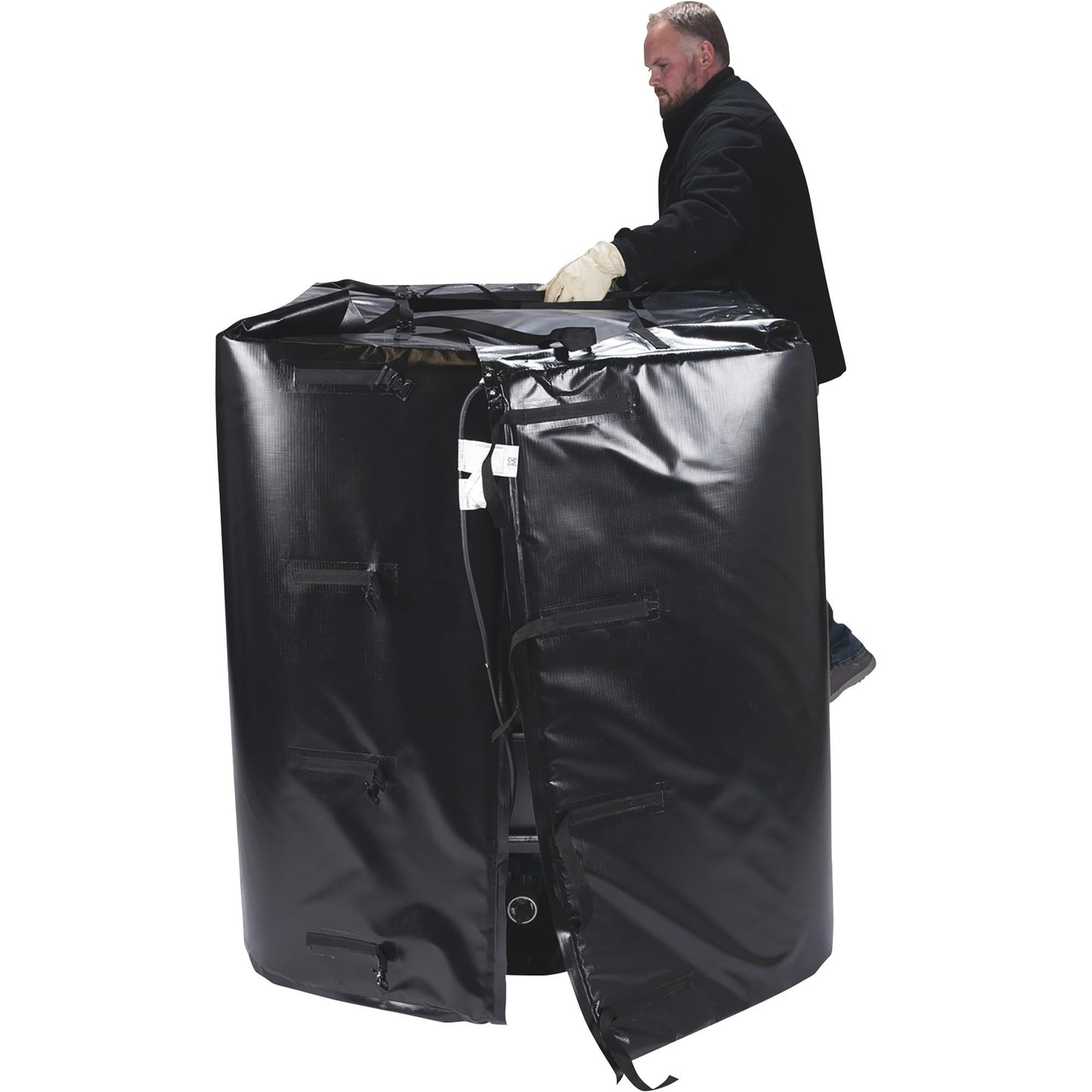 Powerblanket TH275 Insulated IBC Storage Tote Heater, 1440W with Adjustable Thermostat Controller, Fits 275-Gallon Containers, Black