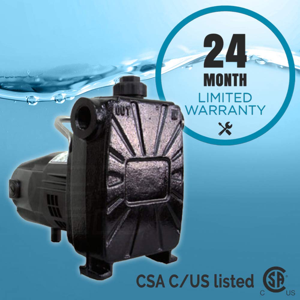 Barnes 134677 Model BT12 Transfer Pump, 1/12 hp, 120V, 1 Phase, 3/4" GHT Vertical Discharge, 45' Head, Manual