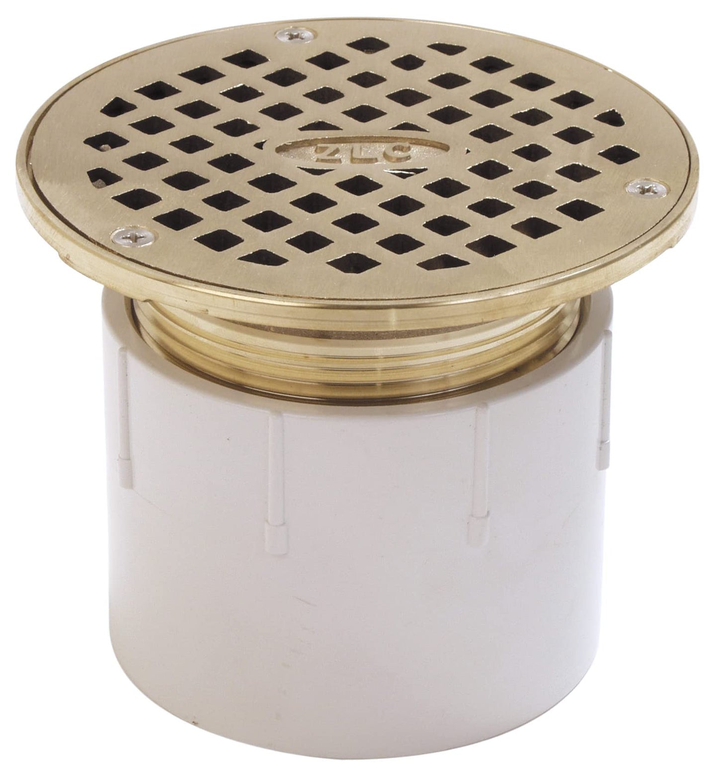 Zurn FD2375-NH3-H FD2375 12"x12" Floor Sink Body & Dome Strainer, 6" Sump Depth, 3" No-Hub, with Half Grate & FD2210-PV3 Adjustable Floor Drain, PCV Body, 3" Solvent Weld Connection