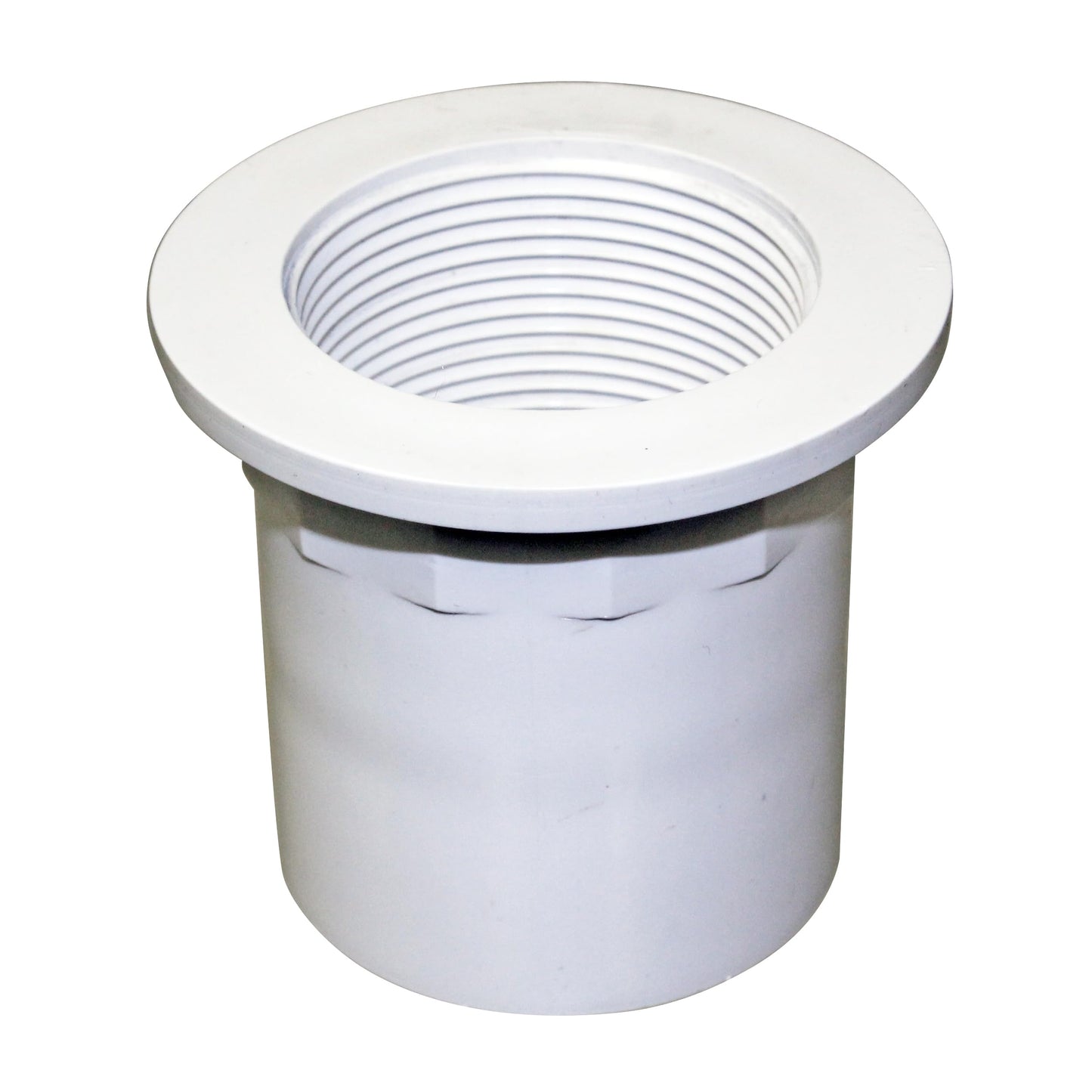 Westbrass 442P-48 1-1/2" NPMS Thread x 2-1/2" Straight Tub Drain Adapter with Slip Inlet, Sch 40 PVC White (48-Pack)