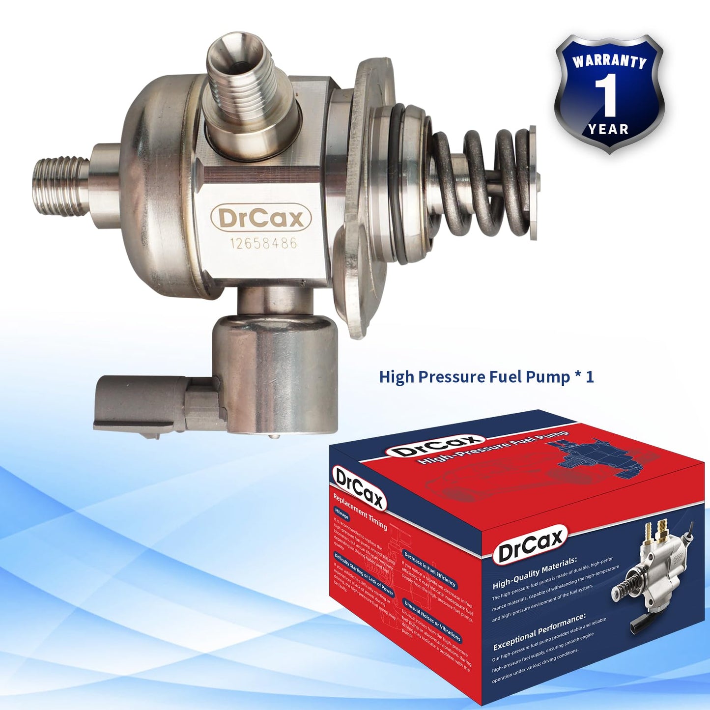 DrCax High Pressure Fuel Pump 12658486 Compatible with Cadillac ATS 2013-2015 CTS 2014-2015 2.0L 2.5L L4 Replace GDP107 HM10030 12651175 12676532
