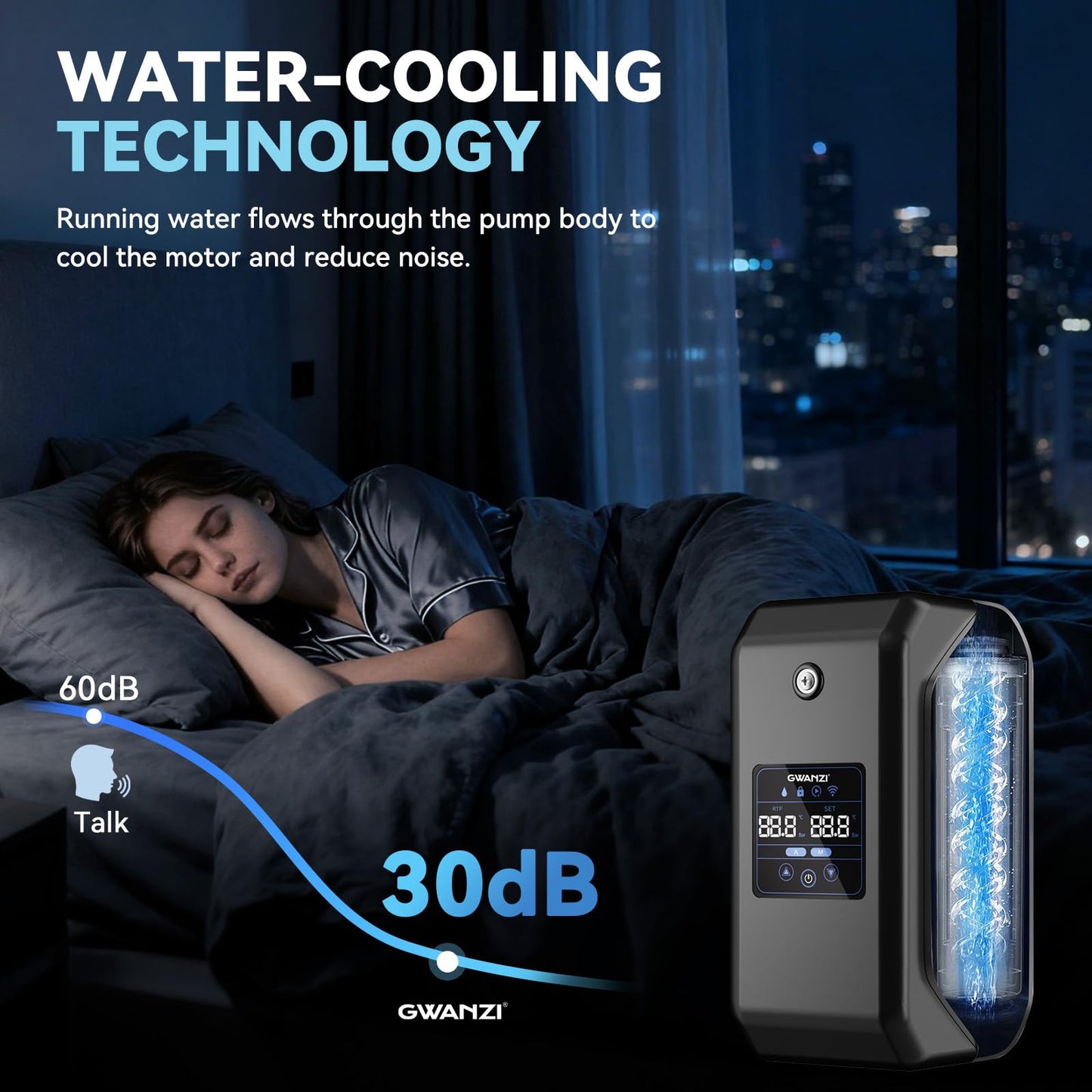 Gwanzi 1.2HP Whole House Variable Speed Water Pressure Booster Pump 90PSI 115V Automatic Penmanent Mangnet Motor Constant Pressure 1500GPH Wireless App Control for Home House Villa Apartmen