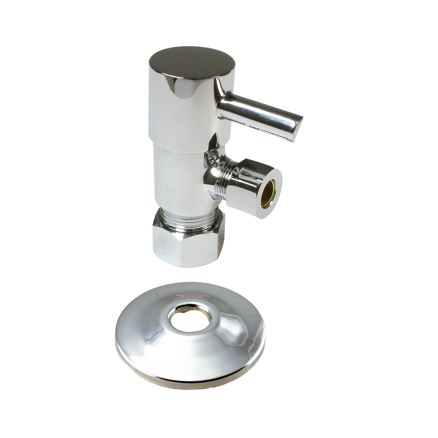 Westbrass D1838QRL-05 Freestanding Pedestal Sink Faucet Supply Line Risers with P-Trap, Flanges and 1/4-Turn Lever Handles, Polished Nickel