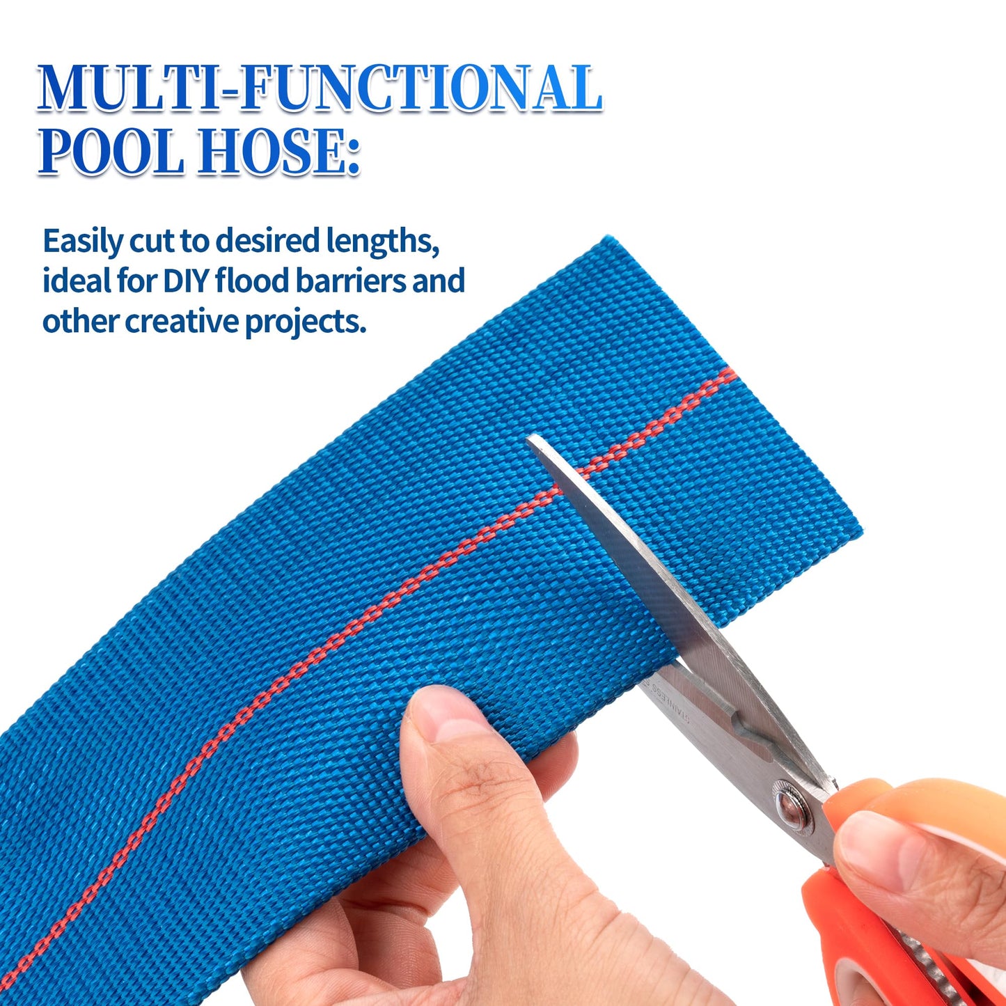 4" x 100ft Pool Backwash Hose Heavy Duty PVC Discharge Hose Lay-Flat Water Hose Fleaxible Reinforced Pump Drain Pipe for Water Transfer with 2 Clamps,Burst Resistant,No Leak