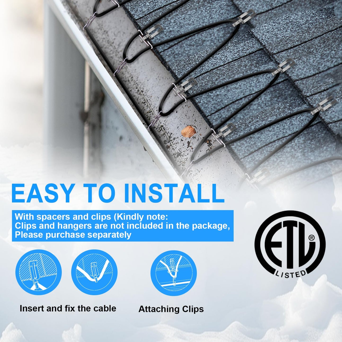 TOPDURE Sewage Pipe Heating Cable 150 FT 120V Self-Regulating for Freeze Protection in Wastewater Systems, Sump Pumps and Roof De-Icing with Fluoropolymer Corrosion-Proof Technology
