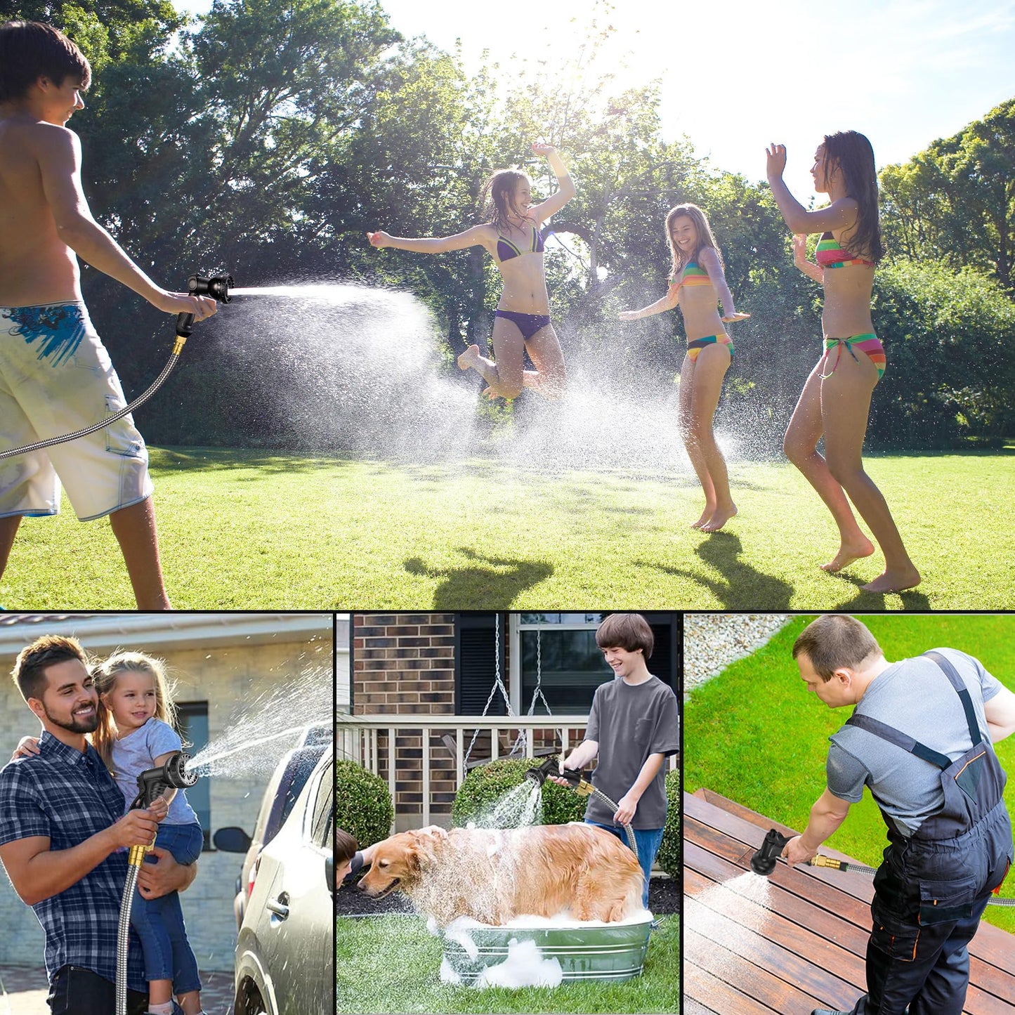 200 ft Stainless Steel Garden Hose - 2026 New Technology Metal Water Hoses with 3/4" Solid Brass Fitting - Lightweight,Ultra Flexible,Durable,Kink-Less Watering Pipes Hoses For Yard, Outdoor