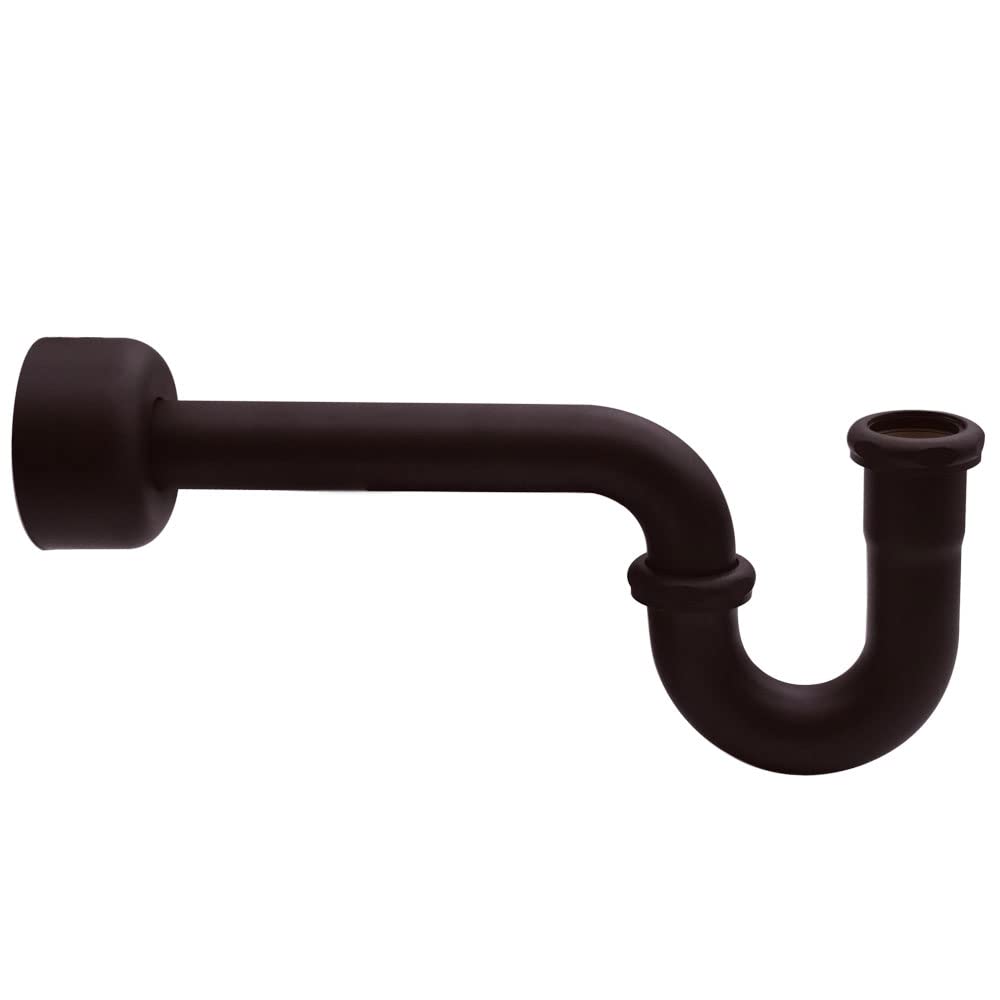 Westbrass D401-1-25-12 1-1/4" 17 ga. Brass P-Trap with High Box Flange, Oil Rubbed Bronze (25-Pack)