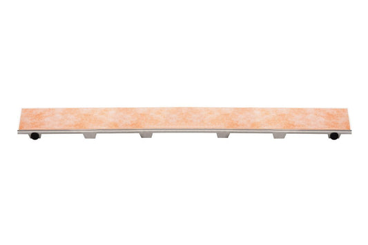 Schluter Kerdi-Line Frameless Grate Assembly for Ceramic & Stone Tiles - Use with Center Outlet Channel Body - Tile Design, 44" Length - KL1DRE110