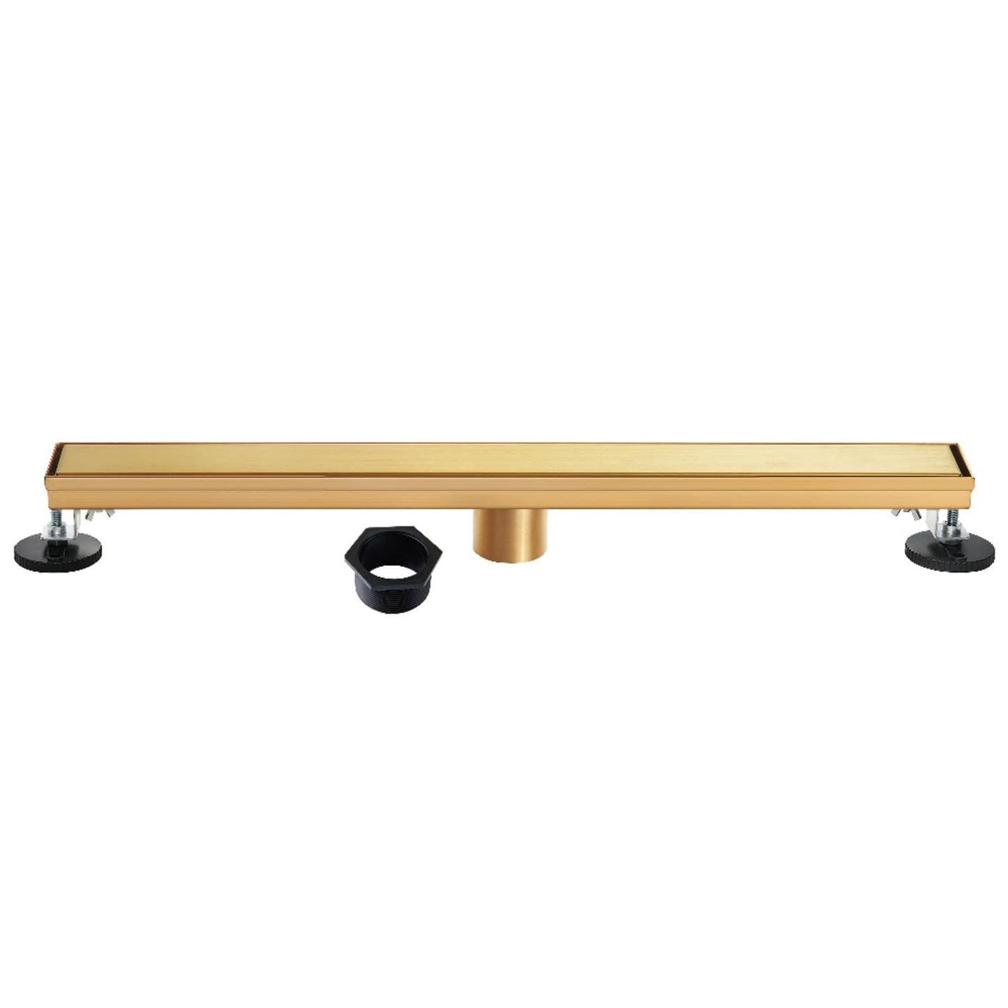 Kingston Brass BSF3227 Watercourse 32" Stainless Steel Linear Shower Drain with Reversible Tile Insert and Flat Grate, Brushed Brass