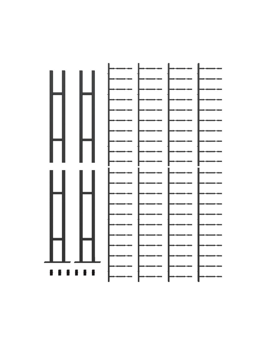Ultra Wine Racks Floor-to-Ceiling Mount Display (2 Side, Single Deep, Black, Holds 42 Wine Bottles) - Modern Metal Wine Storage for Wine Cellars, Home Bars, Kitchens, and Dining Rooms