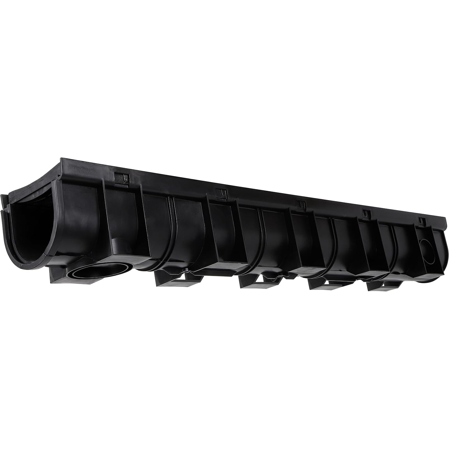 6 Pack Trench Drain System, Channel Drain with Plastic Grate, Driveway Drainage Channel Systems,Channel Drain Pipe Outdoor Trench Drainage System,5.9X5.1X39 Inch