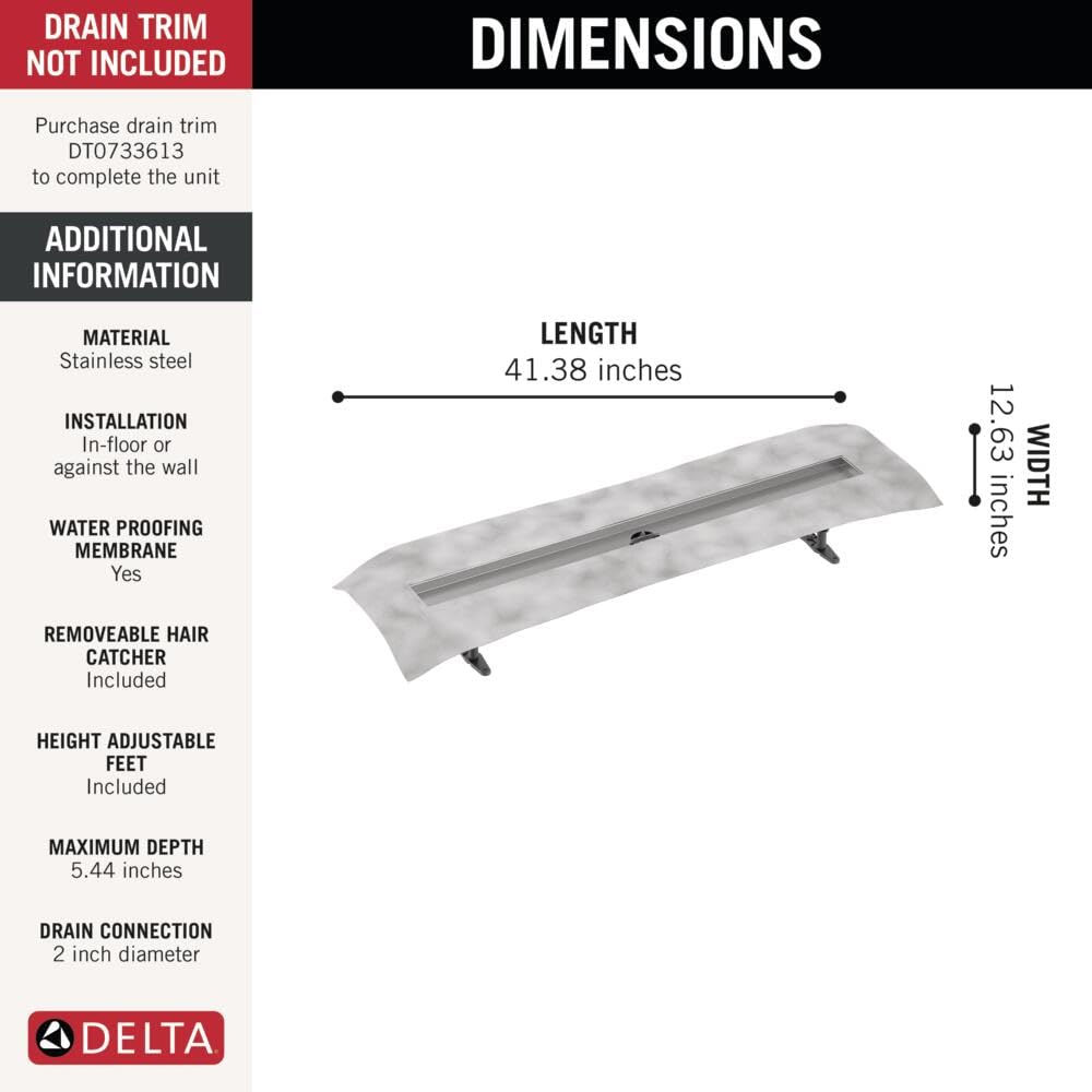 Delta Faucet 36-Inch Linear Shower Drain Rough
