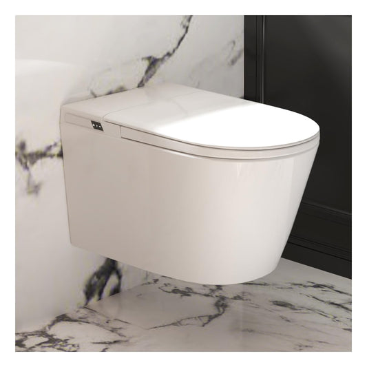 SmartSylva Basic Smart Function Wall Hung Toilet Combo, Built-In Water Tank, Heated Seat,Auto Flush,Foot Sensor Flush,Nightlight, with In-Wall Carrier (No Need to buy an Additional Water Tank)