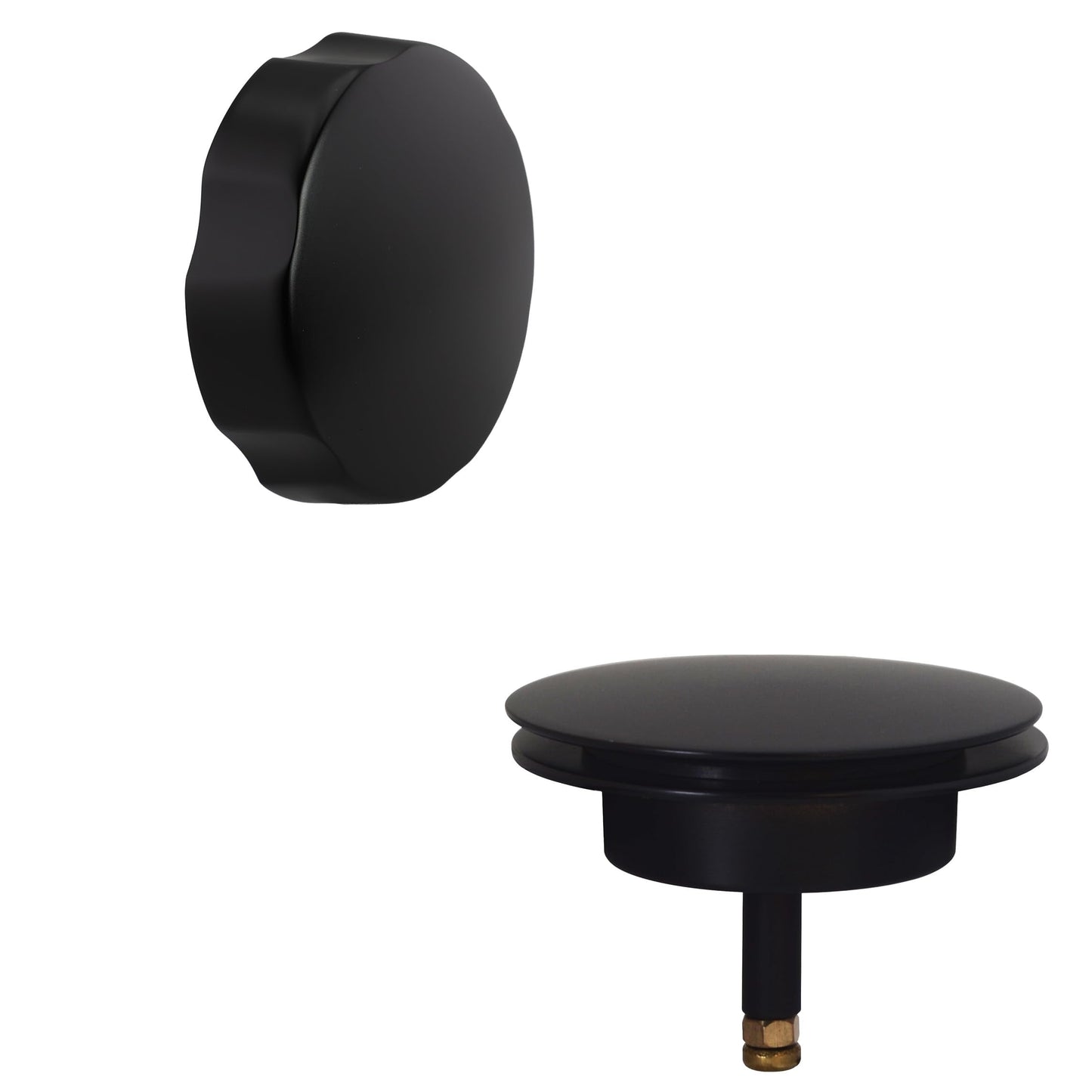 Westbrass D50P27TLE-62 27" Cable Drive Standard Bath Drain Trim Kit with Rotary Overflow Cover Knob, Pop-Up Stopper and Poly Tubular Pipes & Fittings, Matte Black (12-Pack)
