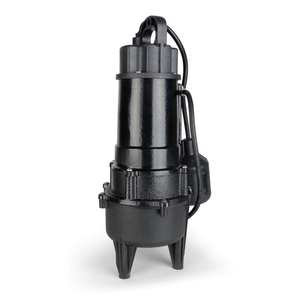 ECO-FLO Products RSE50W Cast Iron Sewage Pump with Wide Angle Switch, 1/2 HP, 5,700 GPH