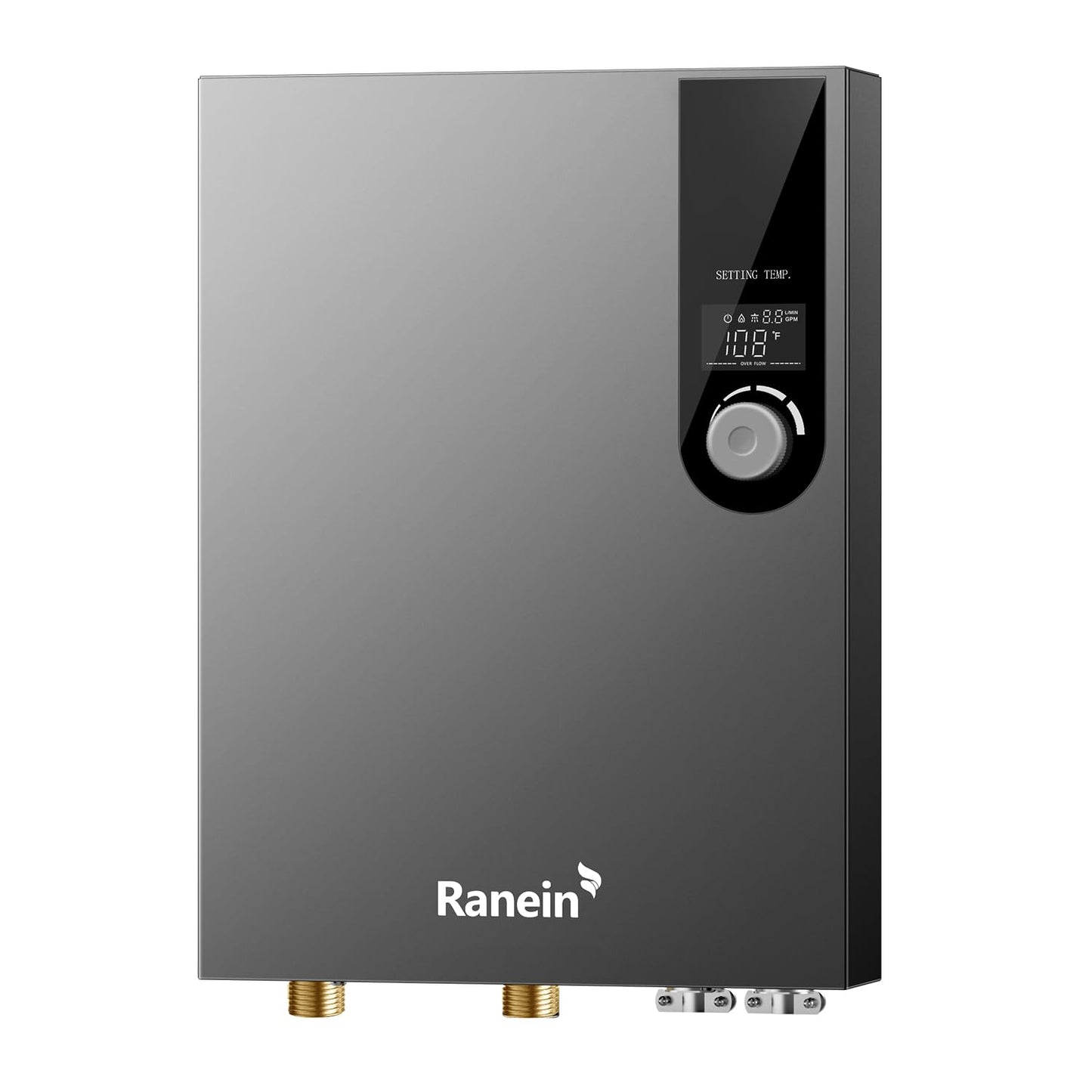 Ranein 18kW Electric Tankless Water Heater, 240V On Demand Instant Endless Water Heater with LED Temperature Display, Control Knob, Space Saving Design, Up to 4.3 GPM for Whole House Water