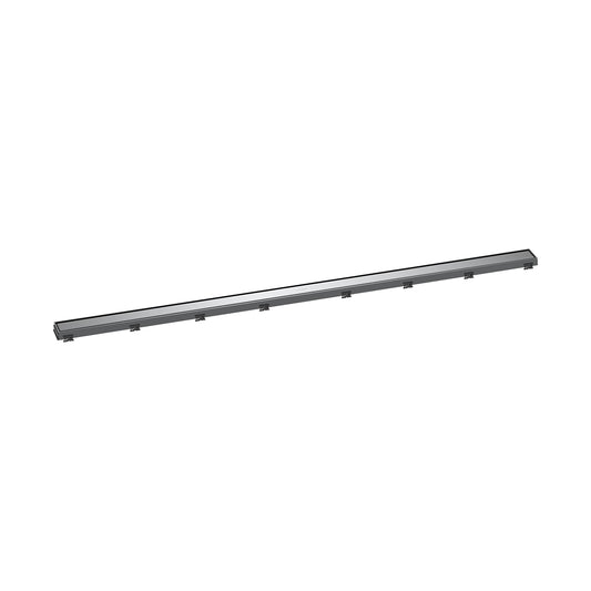 hansgrohe RainDrain Match Linear Tileable Shower Drain for 59 1/8" Rough with Height Adjustable Frame in Chrome, Stainless Steel Rectangle Shower Floor Drain