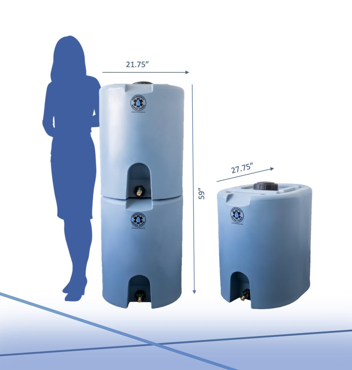 55 Gallon Stackable Emergency Water Storage Tank – Food Grade BPA-Free Water Container for Long-Term Home Preparedness