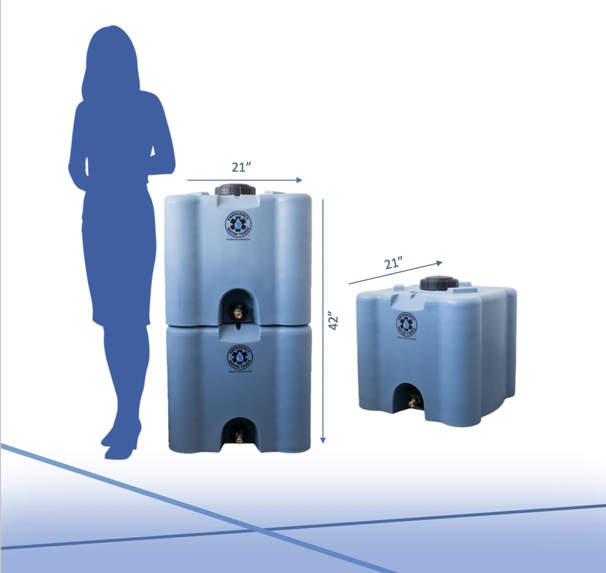 30 Gallon Stackable Emergency Water Storage Tank – Heavy-Duty Water Barrel for Long-Term Drinking Water or Preparedness