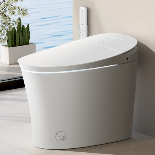 EPLO Smart Toilet Bidet,Auto Open Close,Foam Shiled,1000 Gram MaP Flush Score,Men's Auto Urinal Flush,Moving Dryer,ADA Comfort Chair Height,Heated Seat,Elongated Toilet with Tank Built in E18MAX