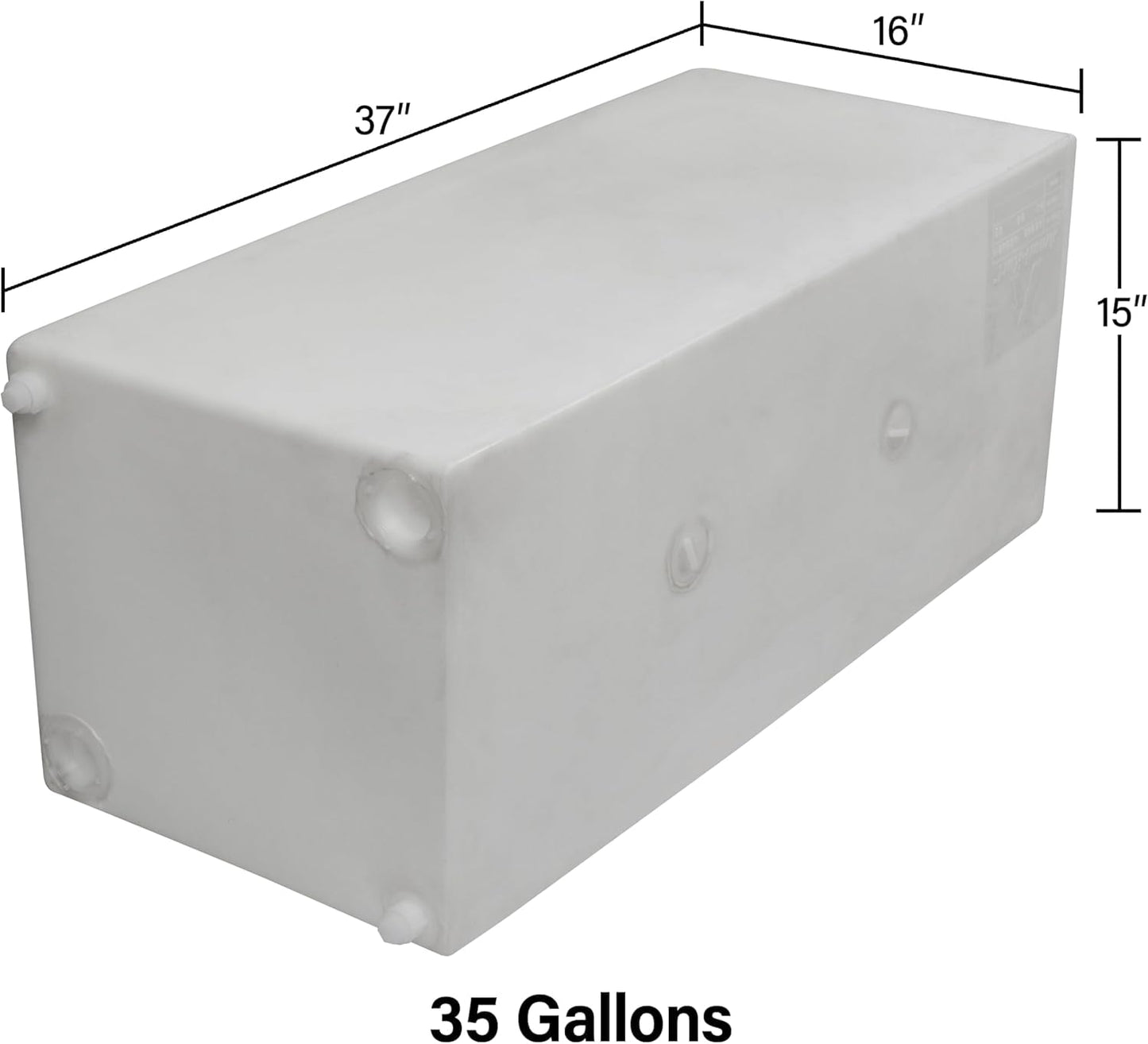 Ameri-Kart 36 Gallon RV Fresh Water Tank, Potable Water Storage Tank for Drinking, Cooking, Cleaning, Showering, for Campers, Trailers, Motorhomes, RVs, Cube Shape, 37" x 16" x 15" (WT-5549)