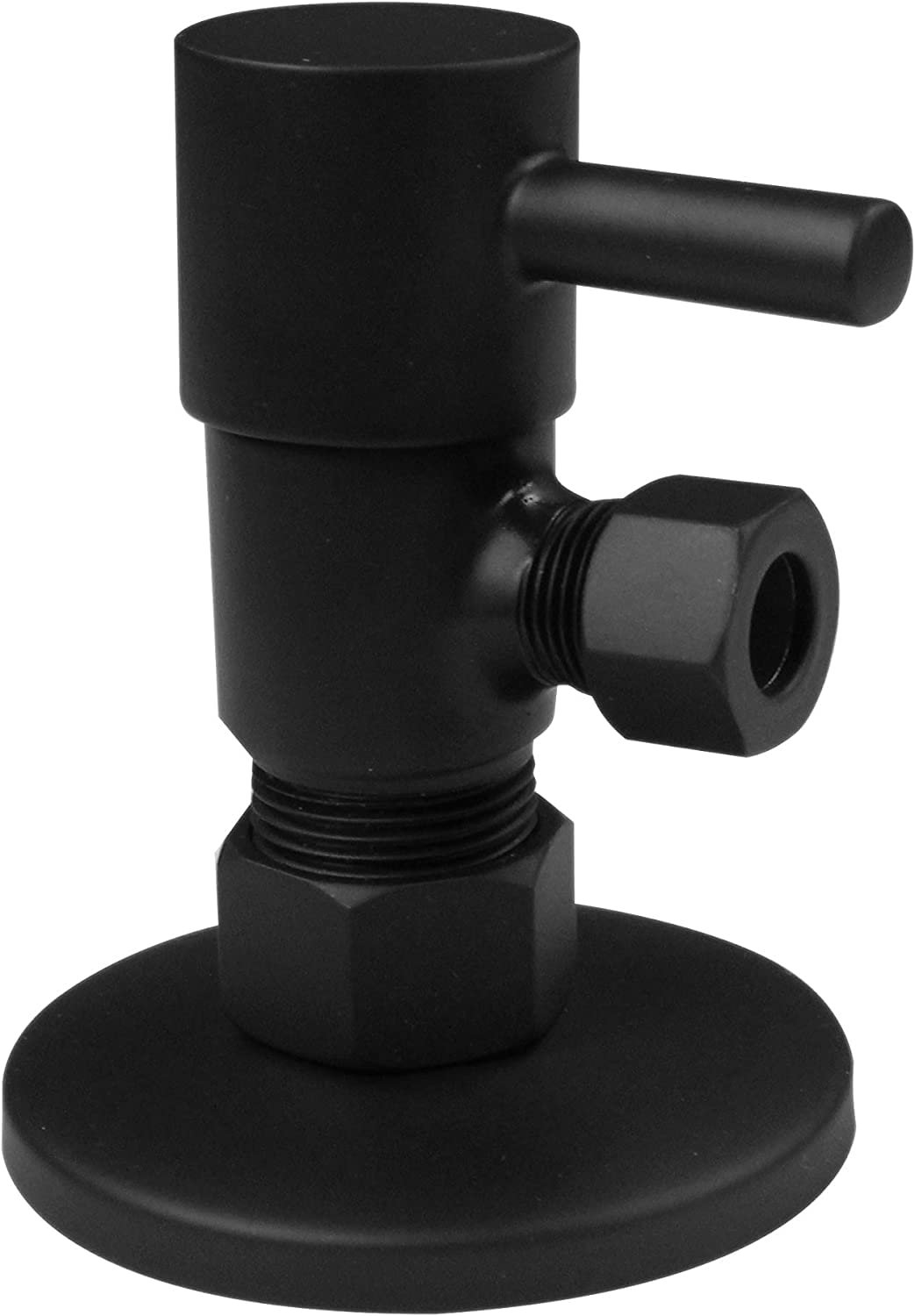 Westbrass A1838QRL-62 Freestanding Pedestal Sink Faucet Supply Line Risers with P-Trap, Flanges and 1/4-Turn Lever Handles, Matte Black