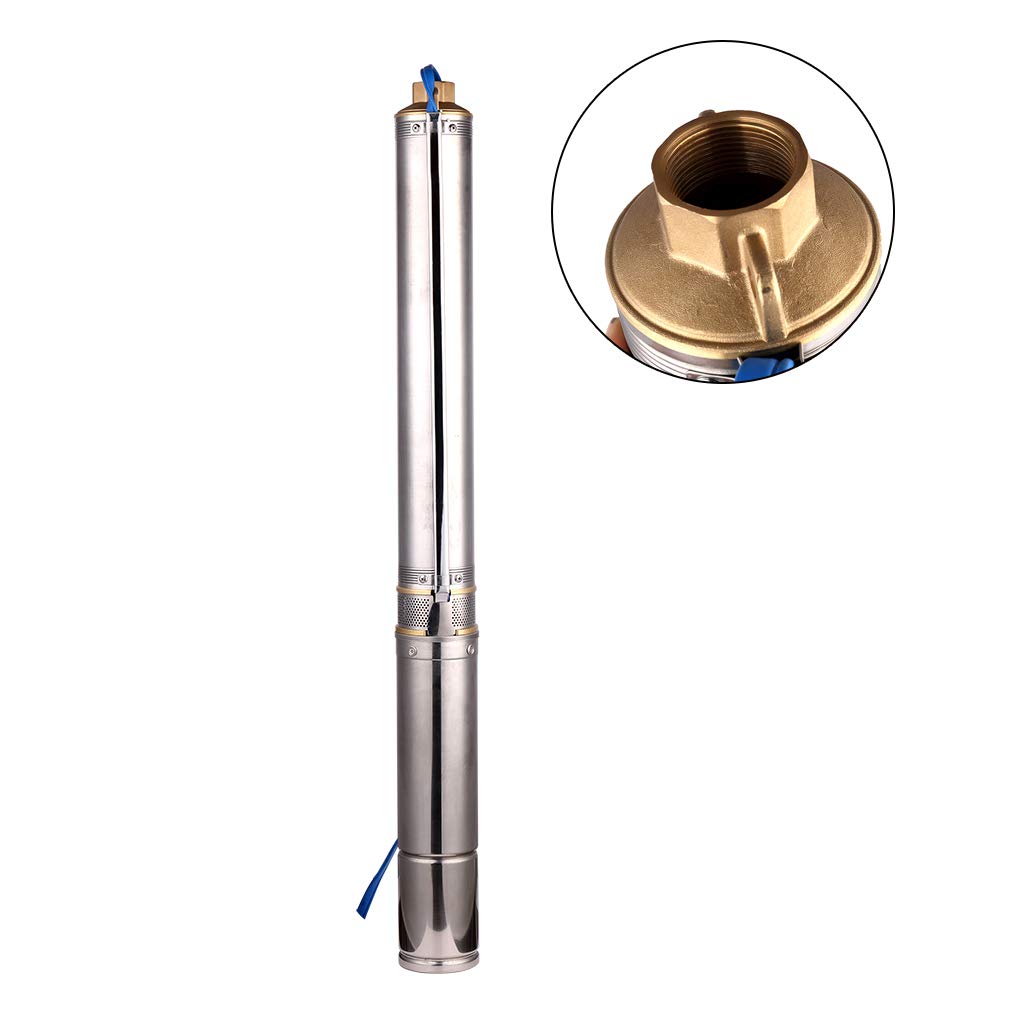 SHYLIYU Submersible Pumps 3" OD Pipe 110V/60HZ 0.55KW 0.75HP Stainless Steel Deep Well Pumps 1" Outlet Submersible Bore Pump Deep Well Pump with Control Box for Industrial and Home Use
