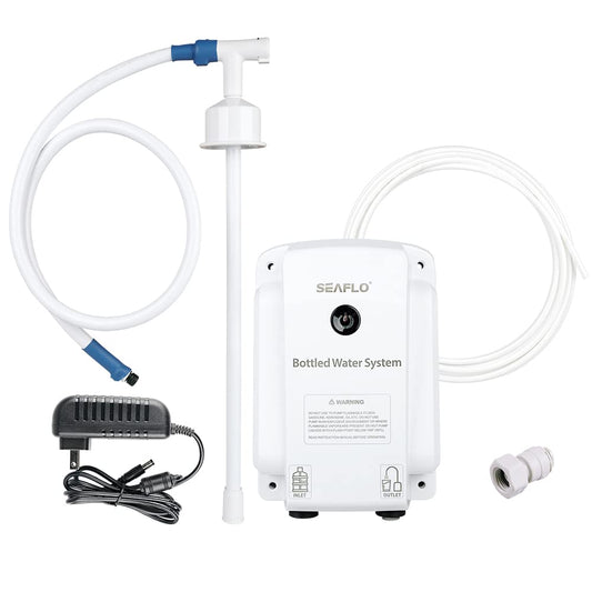 SEAFLO Bottled Water System - Convenient On/Off Switch, 20ft Discharge Tube, Wall Plug