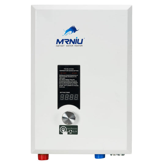 24Kw 220V Electric Tankless Water Heater, LED Temperature Display, On-Demand Instant Hot Water, Space-Saving Design for Whole House Shower – Endless Hot Water Supply for Residential Use