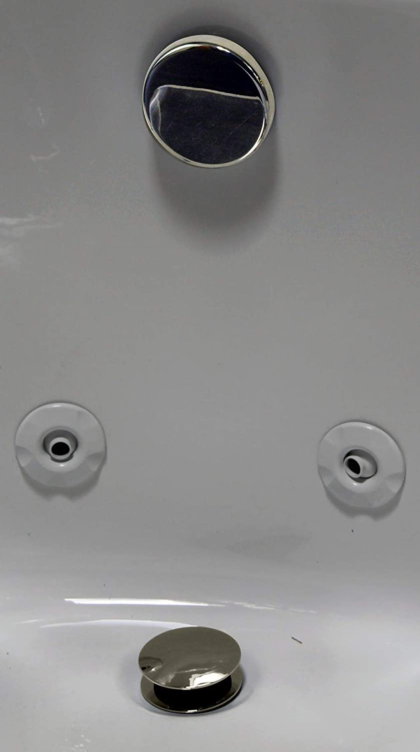 Westbrass 493144H-05 14" Sch. 40 ABS Bath Waste & Overflow Assembly with Tip-Toe Drain Plug and Illusionary Faceplate, Polished Nickel (12-Pack)