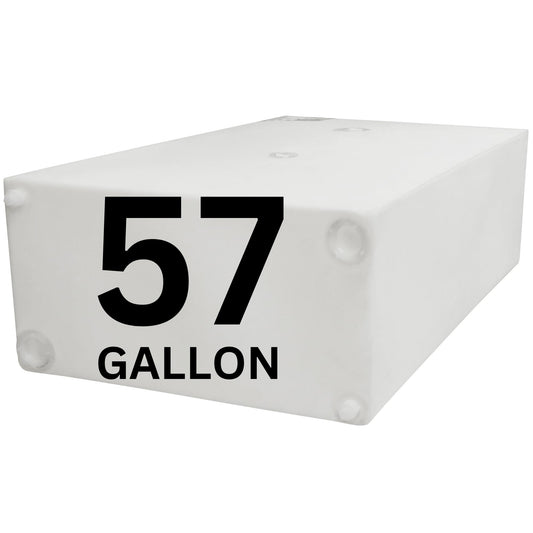 Ameri-Kart 57 Gallon RV Fresh Water Tank, Potable Water Storage Tank for Drinking, Cooking, Cleaning, Showering, for Campers, Trailers, Motorhomes, RVs, Cube Shape, 43" x 25" x 13" (WT-5553)