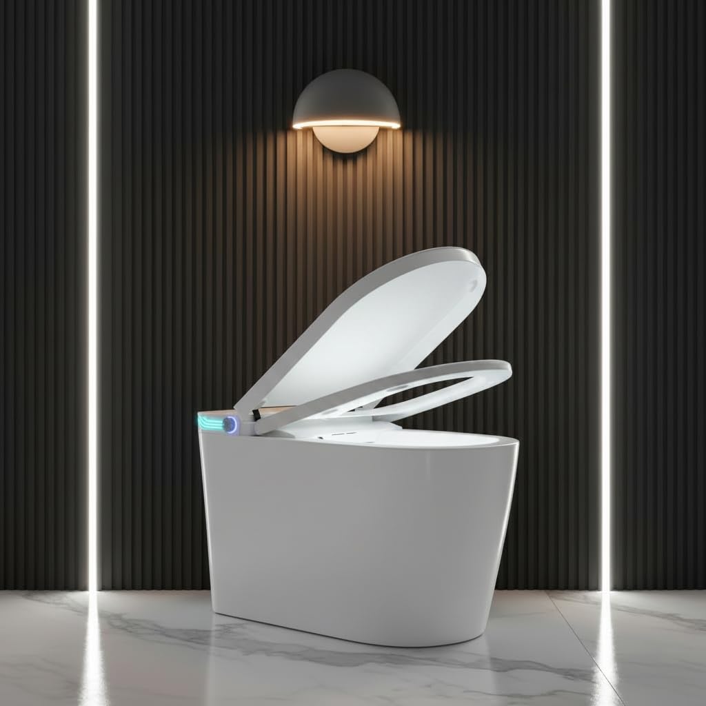 SmartWhale Electric Smart Toilet with Bidet Built In, ADA 17.6” Comfort Height for Modern Homes, Tankless One Piece, Water-Saving, Heated Seat, Warm Water, Air Dryer, Auto Lid, 1000g Flush