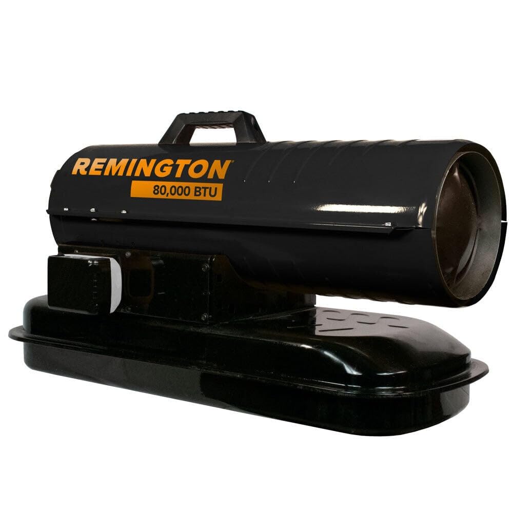 Remington REM-80TBOA-KFA-B Duo Power Battery Kerosene/Diesel Forced Air Heater w/Thermostat—80,000 BTU,Black