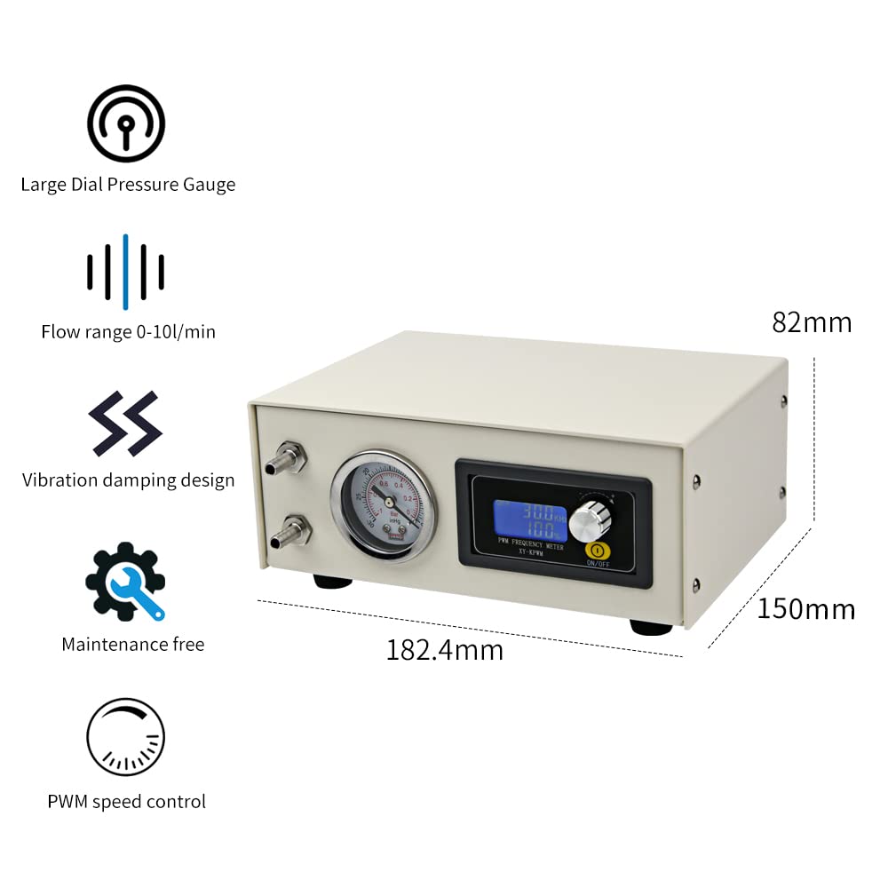 Kamoer KCVP New Portable 24V lab oilless Scientific Filtration Diaphragm Vacuum Pump 10L/min high Flow high Negative Pressure Adjustable Diaphragm air Pump Long Life brushless Motor