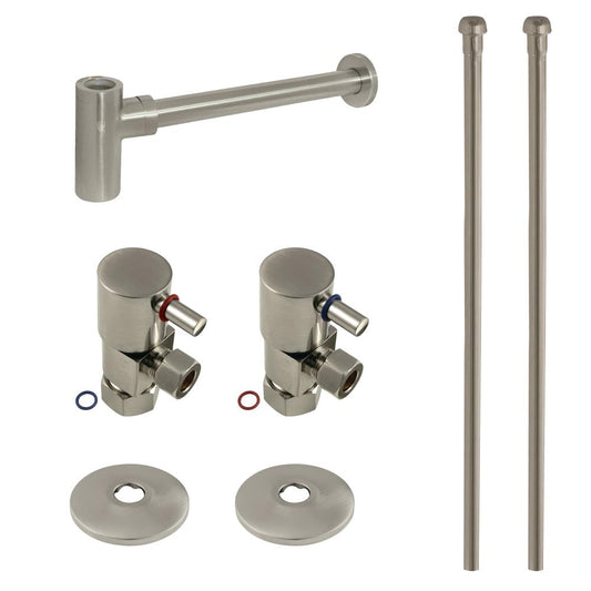 Kingston Brass CD53308DLLKB30 Trimscape Modern Plumbing Sink Trim Kit with Bottle Trap in Brushed Nickel