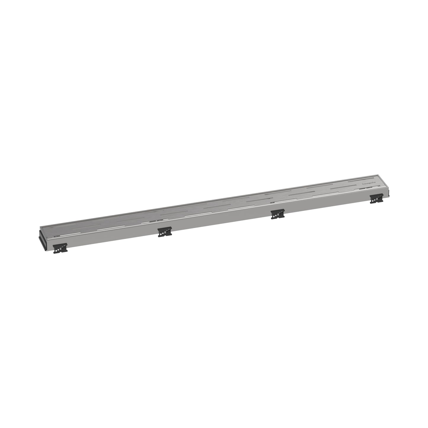 hansgrohe RainDrain Match Classic Linear Shower Drain for 31 1/2" Rough with Height Adjustable Frame in Brushed Stainless Steel, Stainless Steel Rectangle Shower Floor Drain
