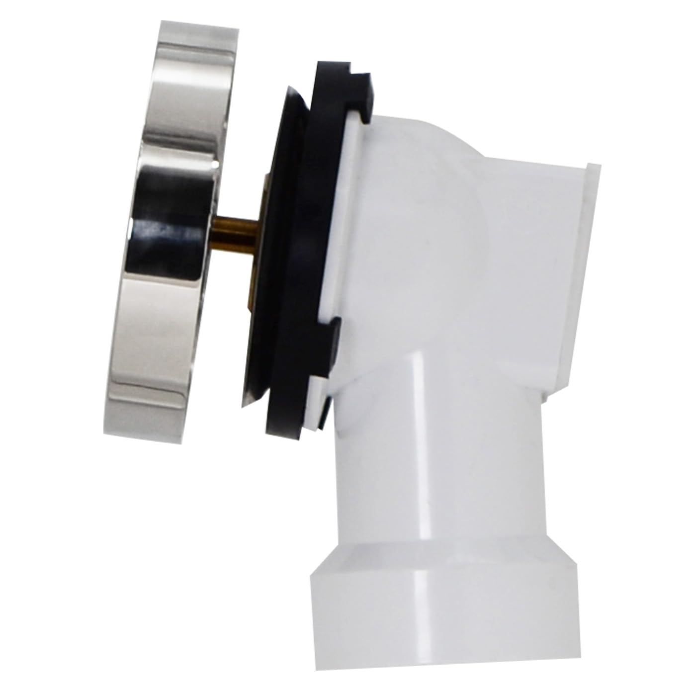 Westbrass A50P45SRE-26 45" Sch. 40 PVC Cable Driven Bath Drain Trim Kit with Rotary Overflow Cover Knob and Pop-Up Stopper, Polished Chrome