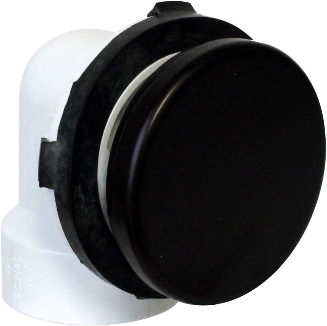 Westbrass 493244H-62 14" SCH. 40 PVC Bath Waste & Overflow Assembly with Illusionary Faceplate and Tip-Toe Drain Plug, Matte Black (12-Pack)