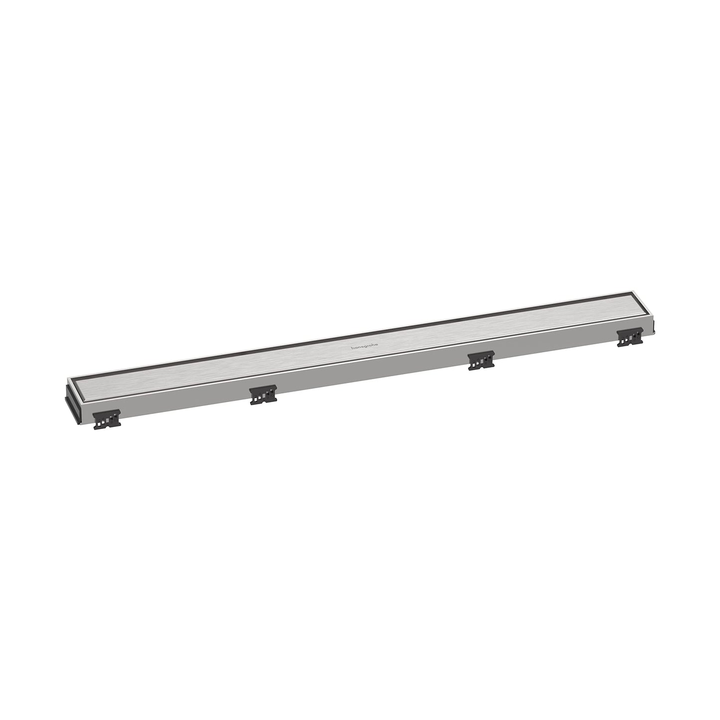 hansgrohe RainDrain Match Linear Tileable Shower Drain for 27 5/8" Rough with Height Adjustable Frame in Brushed Stainless Steel, Stainless Steel Rectangle Shower Floor Drain