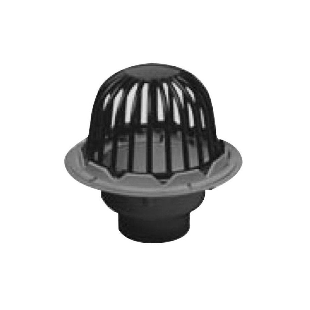 Oatey 78044 PVC Roof Drain with Cast Iron Dome and Dam Collar, 4-Inch