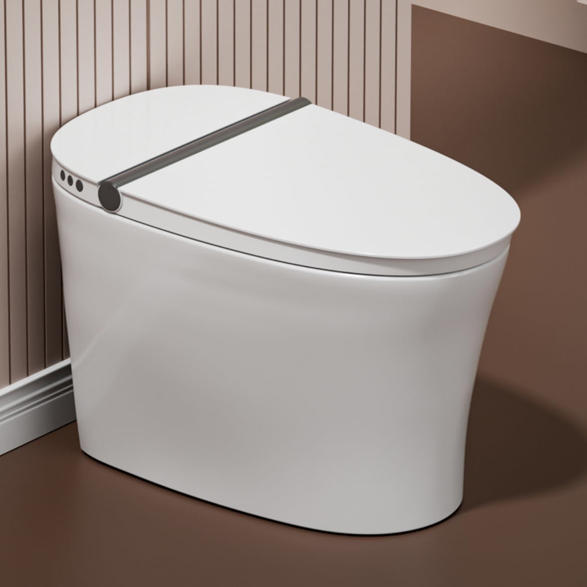 AQUATIZ Toilet with Preliminarily Wetting & Heated Seat – Elongated One-Piece Smart Toilet with Warm Water, Slow-Close Lid and Built-in Water Tank, Easy Installation