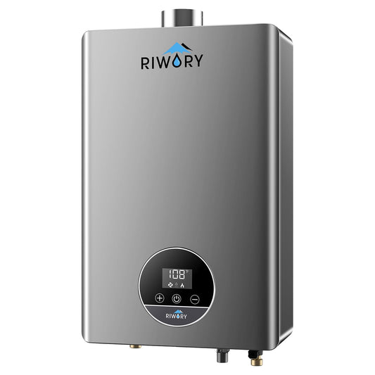 RIWORY 85000 BTU Natural Gas Tankless Water Heater, Max 3.6 GPM, Intelligent Constant Indoor Gas On Demand Water Heater with Freeze Protection, 3/4" NPT, for 2-3 Water Points