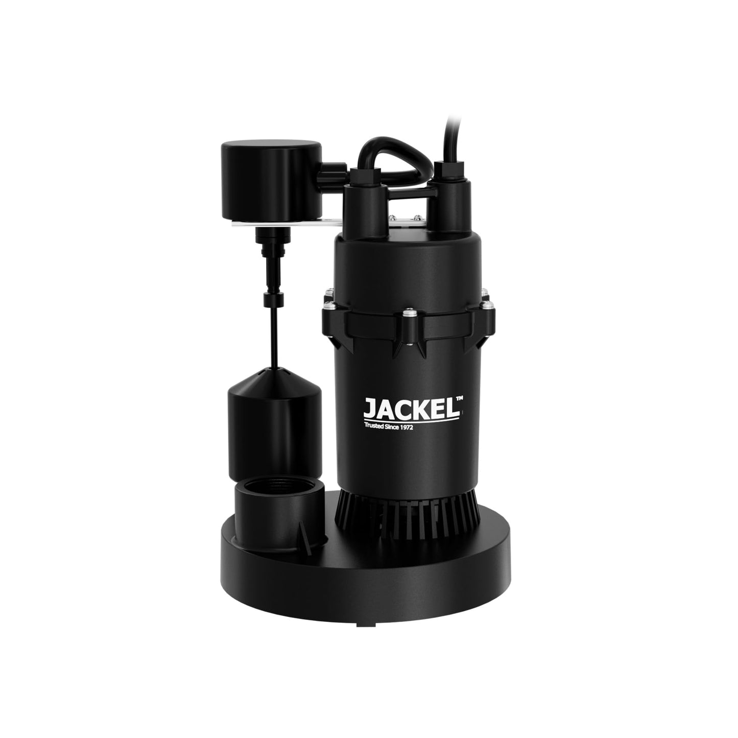 JACKEL Sump Pump System, 1/4 HP, 50 GPM, 1.5" Discharge, Vertical Float Switch, 15 Gallon Basin, Gas Tight Cover