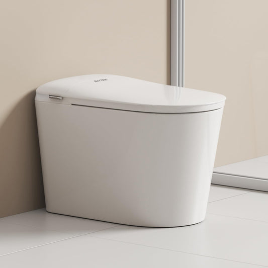BAYTINA Smart Toilet with ADA Comfort Height Heated Seat, Night Light, Tankless Auto Toilet Flushing, Foot Sensor Operation, Modern Elongated One-Piece Toilet for Bathrooms