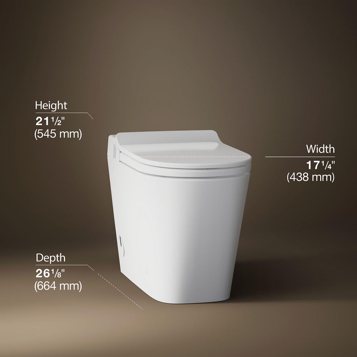 Kohler Leap One-Piece Elongated Smart Toilet with Bidet Built In, Dual-Flush, Quiet-Close